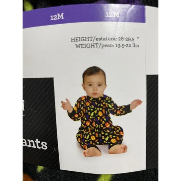 Halloween One Piece Sleeper for Infants Baby 6-9 MONTHS & 12 Months Pajamas - Picture 5 of 7
